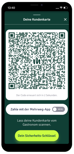 Mehrweg-App-Screen QR Code